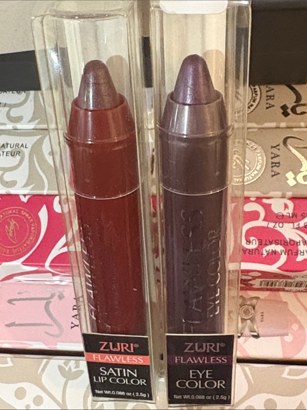 Zuri Flawless Satin Lip Color & Eye Color Duo - Burgundy Lip, Plum Eye